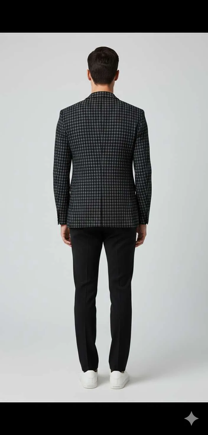 black party wear blazer back view image