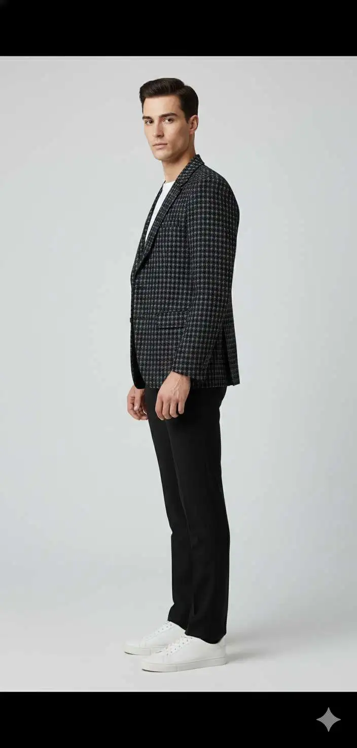 black party wear blazer side view image
